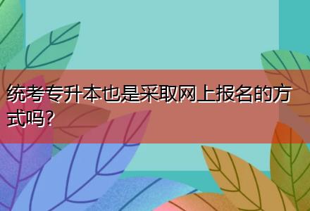 統(tǒng)考專升本也是采取網上報名的方式嗎？