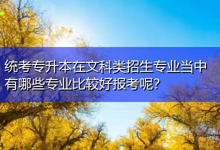 統(tǒng)考專升本在文科類招生專業(yè)當中有哪些專業(yè)比較好報考呢？