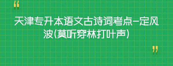 天津?qū)Ｉ菊Z文古詩詞考點-定風(fēng)波(莫聽穿林打葉聲)