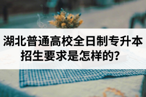 湖北普通高校全日制專(zhuān)升本招生要求是怎樣的？