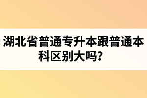 湖北省普通專升本跟普通本科區(qū)別大嗎？專升本專業(yè)課考什么內(nèi)容？