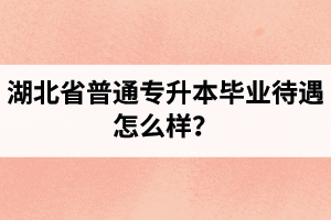 湖北省普通專(zhuān)升本畢業(yè)待遇怎么樣？