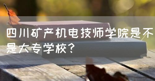 四川礦產(chǎn)機電技師學院是不是大專學校？(圖1)