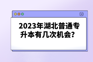 2023年湖北普通專升本有幾次機會？