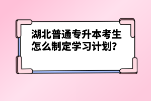 湖北普通專升本考生怎么制定學習計劃？