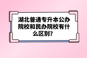 湖北普通專升本公辦院校和民辦院校有什么區(qū)別？