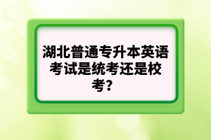 湖北普通專升本英語(yǔ)考試是統(tǒng)考還是?？?？