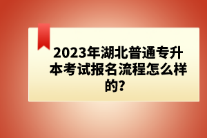 2023年湖北普通專升本考試報名流程怎么樣的？