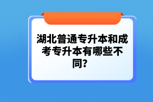 湖北普通專升本和成考專升本有哪些不同？