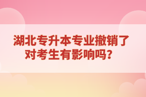 湖北專升本專業(yè)撤銷了對考生有影響嗎？