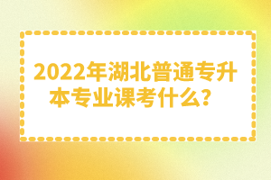 2022年湖北普通專升本專業(yè)課考什么？