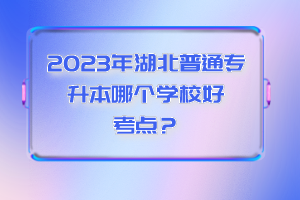 2023年湖北普通專升本哪個學(xué)校好考點？