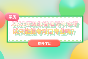 2023年湖北普通專升本考試只能報(bào)考對口專業(yè)嗎？