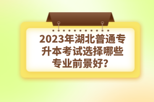 2023年湖北普通專升本考試選擇哪些專業(yè)前景好？