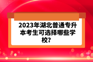 2023年湖北普通專升本考生可選擇哪些學(xué)校？