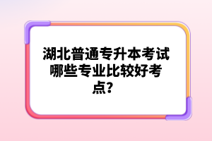 湖北普通專升本考試哪些專業(yè)比較好考點(diǎn)？