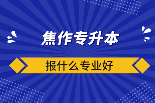 ?焦作專升本報(bào)什么專業(yè)好