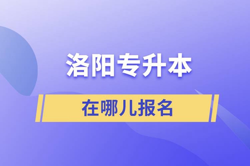 洛陽專升本在哪兒報(bào)名