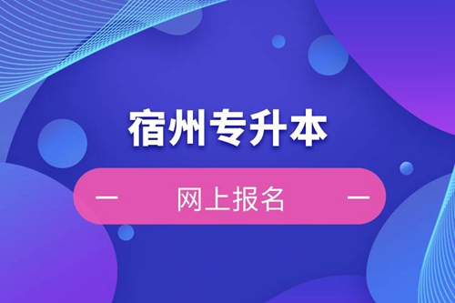 在宿州專升本怎么網(wǎng)上報名？