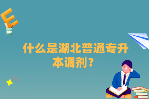 什么是湖北普通專升本調(diào)劑？